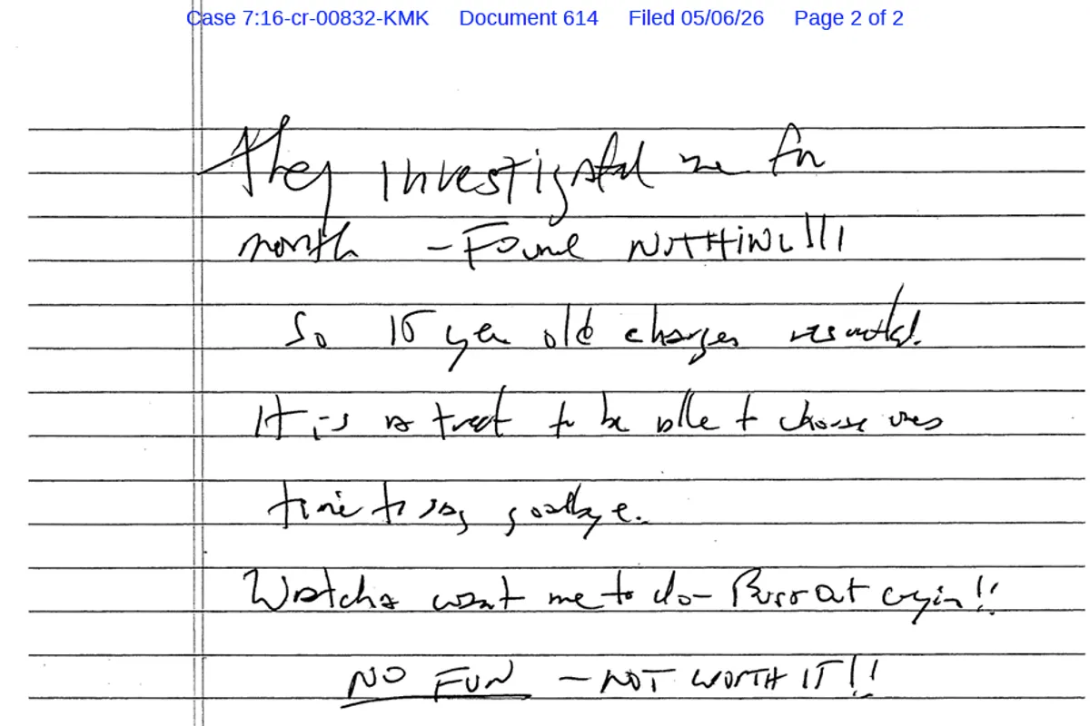 Jeffrey Epstein's alleged suicide note released by federal judge